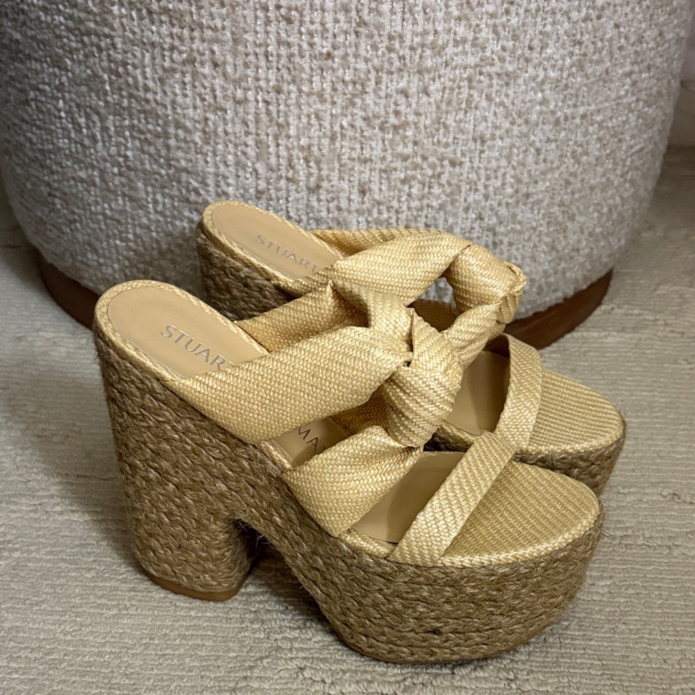 Stuart Weitzman Cream Platform Wedges